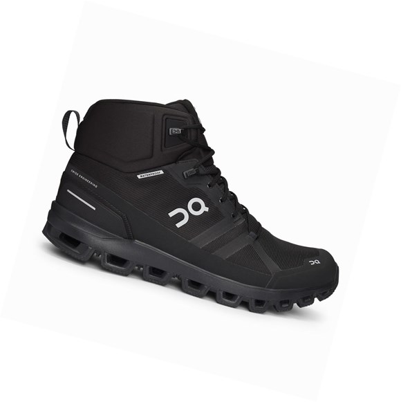 Black On Cloudrock Waterproof Men's Hiking Shoes | 9634CNDZL