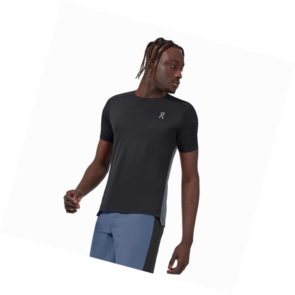 Black On Performance Long-T Men's T Shirts | 5298QXOMP