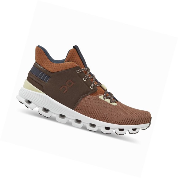 Brown On Cloud Hi Edge Men's Sneakers | 3962IQUJV