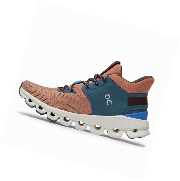 Brown Rose On Cloud Hi Edge Women's Sneakers | 8496DSGEY
