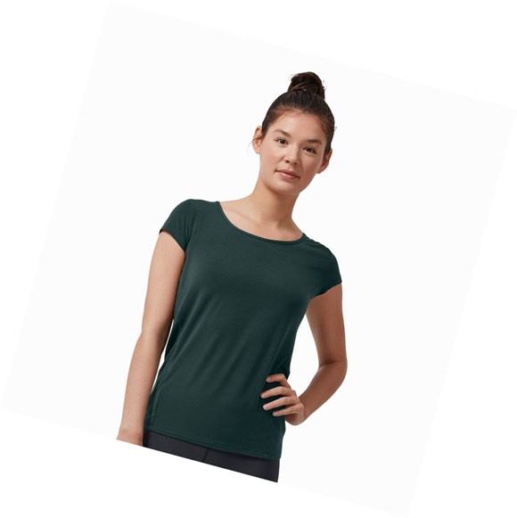 Dark Green On Active-T Breathe Women's T Shirts | 2841DXIFG
