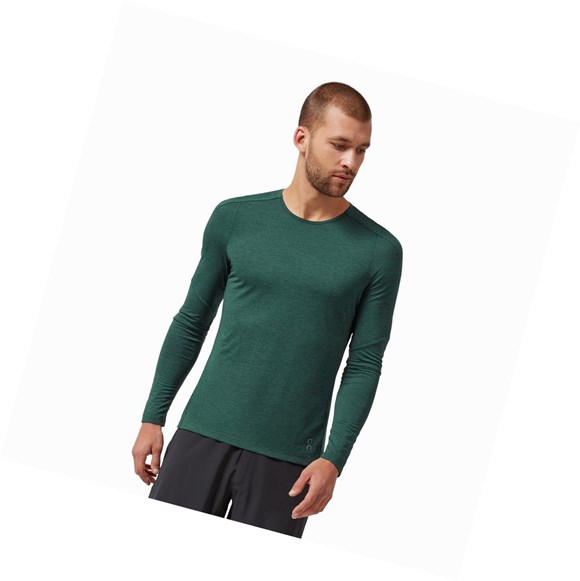 Green On Performance Long-T Men's T Shirts | 7186ACUQB