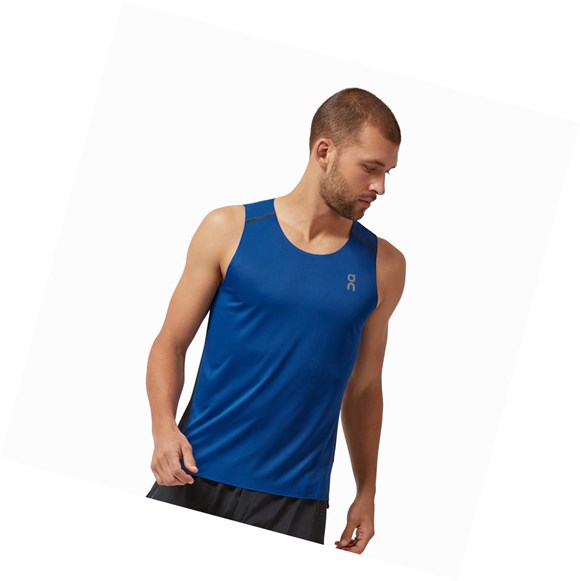 Indigo / Black On Tank-T Men's Tanks | 2394OUWVC