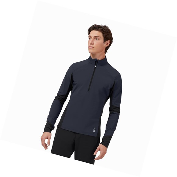 Navy / Black On Trail Breaker Men's Shirts | 3296FWBES