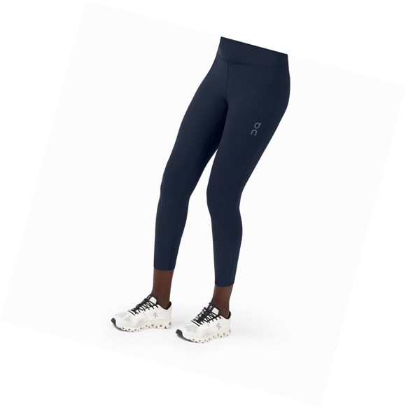 Navy On Active Women's Running Tights | 1986PAQBI