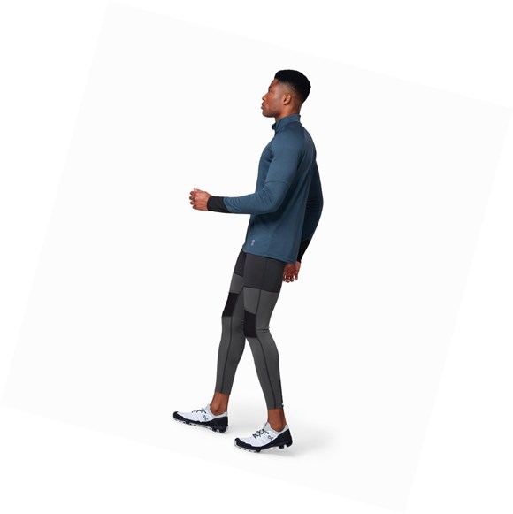 Navy On Weather Men's Running Shirts | 3479OJAMC