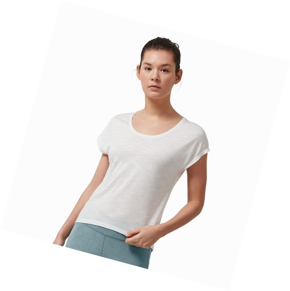 White On Active-T Flow Women's T Shirts | 4863OUZCR